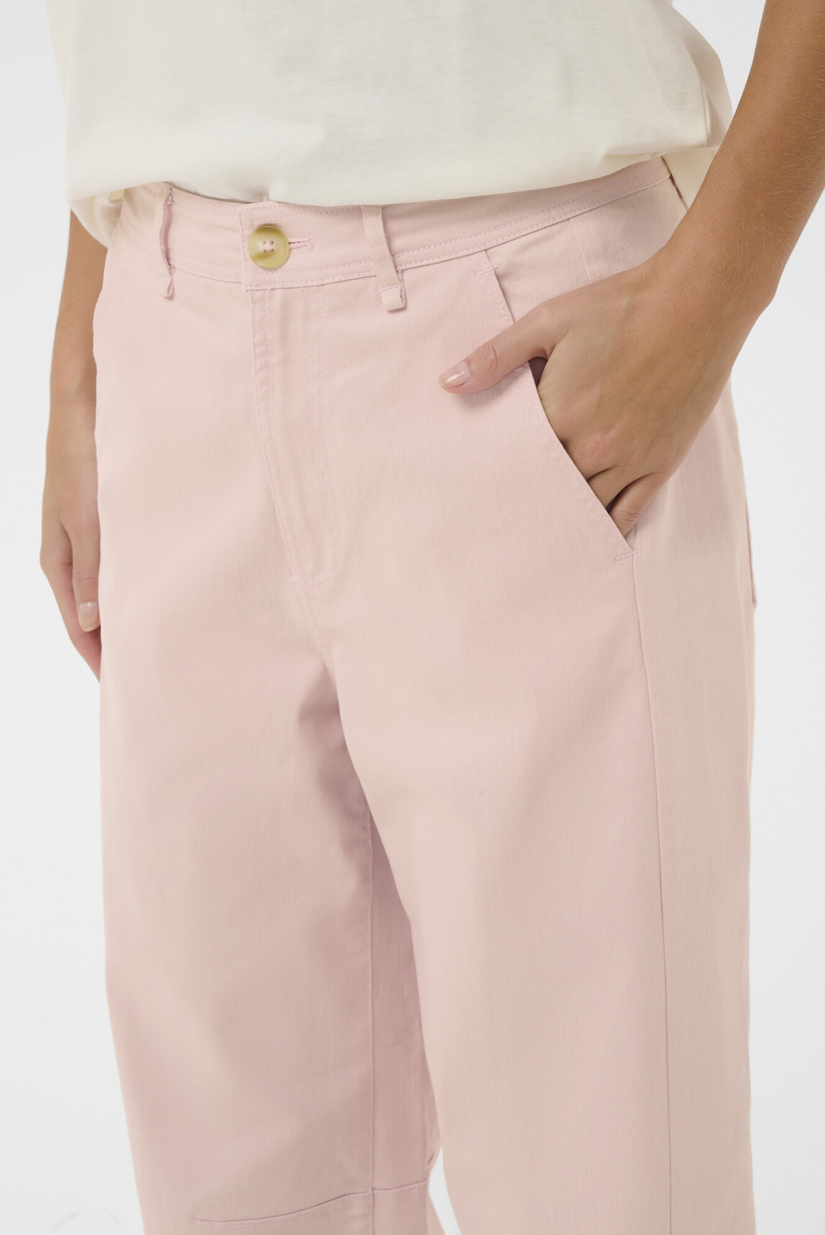 SAINT TROPEZ PAUDE JEANS COTTON ELASTANE LIGHT PINK DENIM PANT