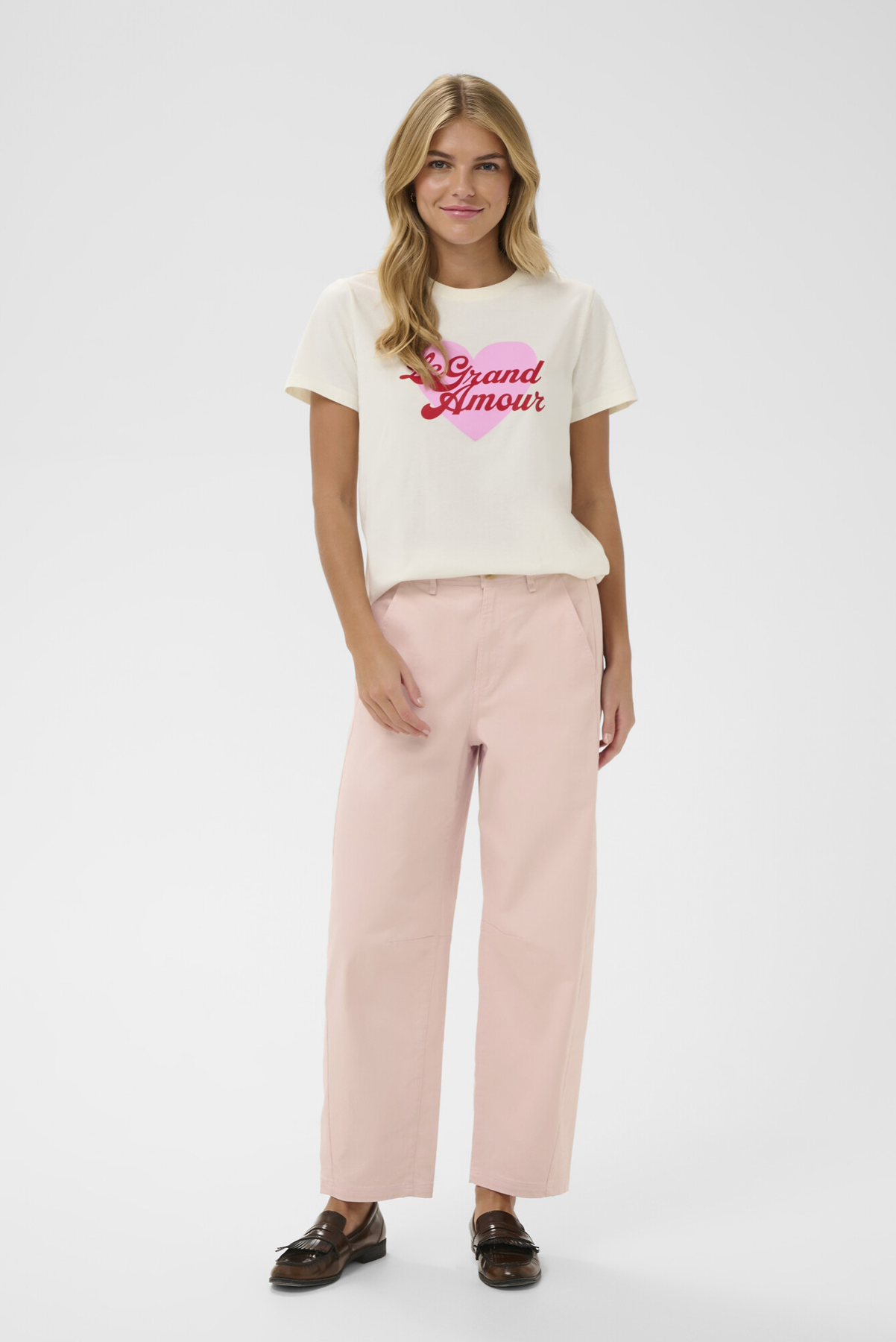 SAINT TROPEZ PAUDE JEANS COTTON ELASTANE LIGHT PINK DENIM PANT