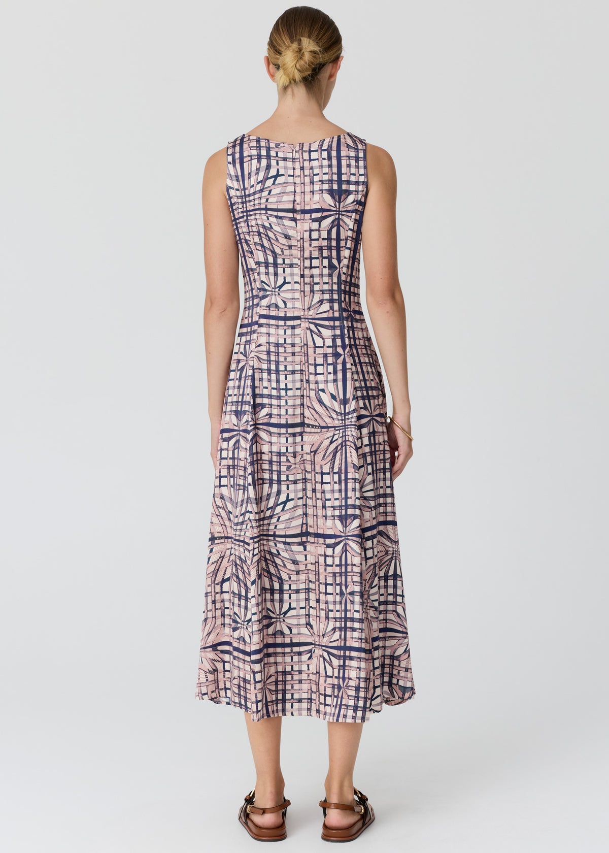 LATTICE GATHERED DRESS