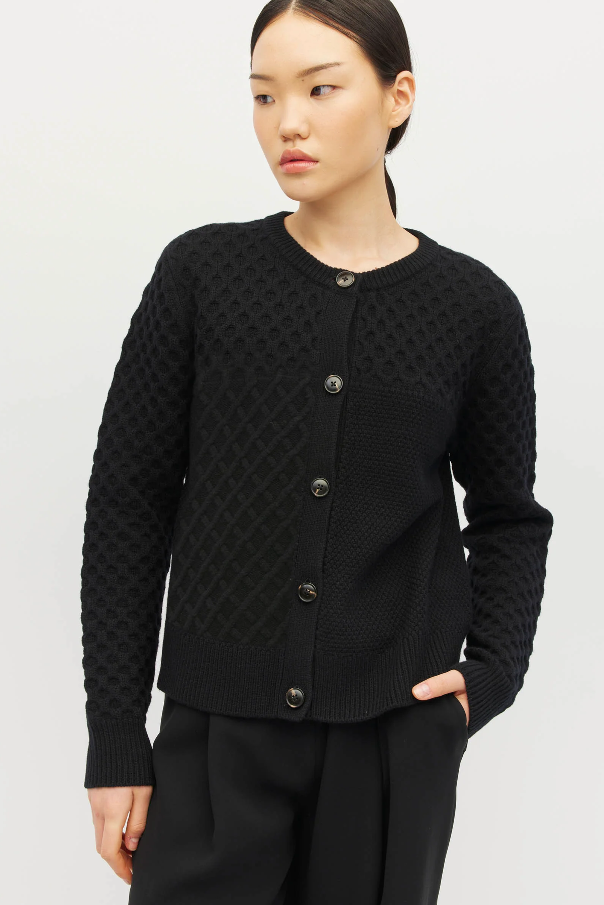 PATCHED CABLE CARDI