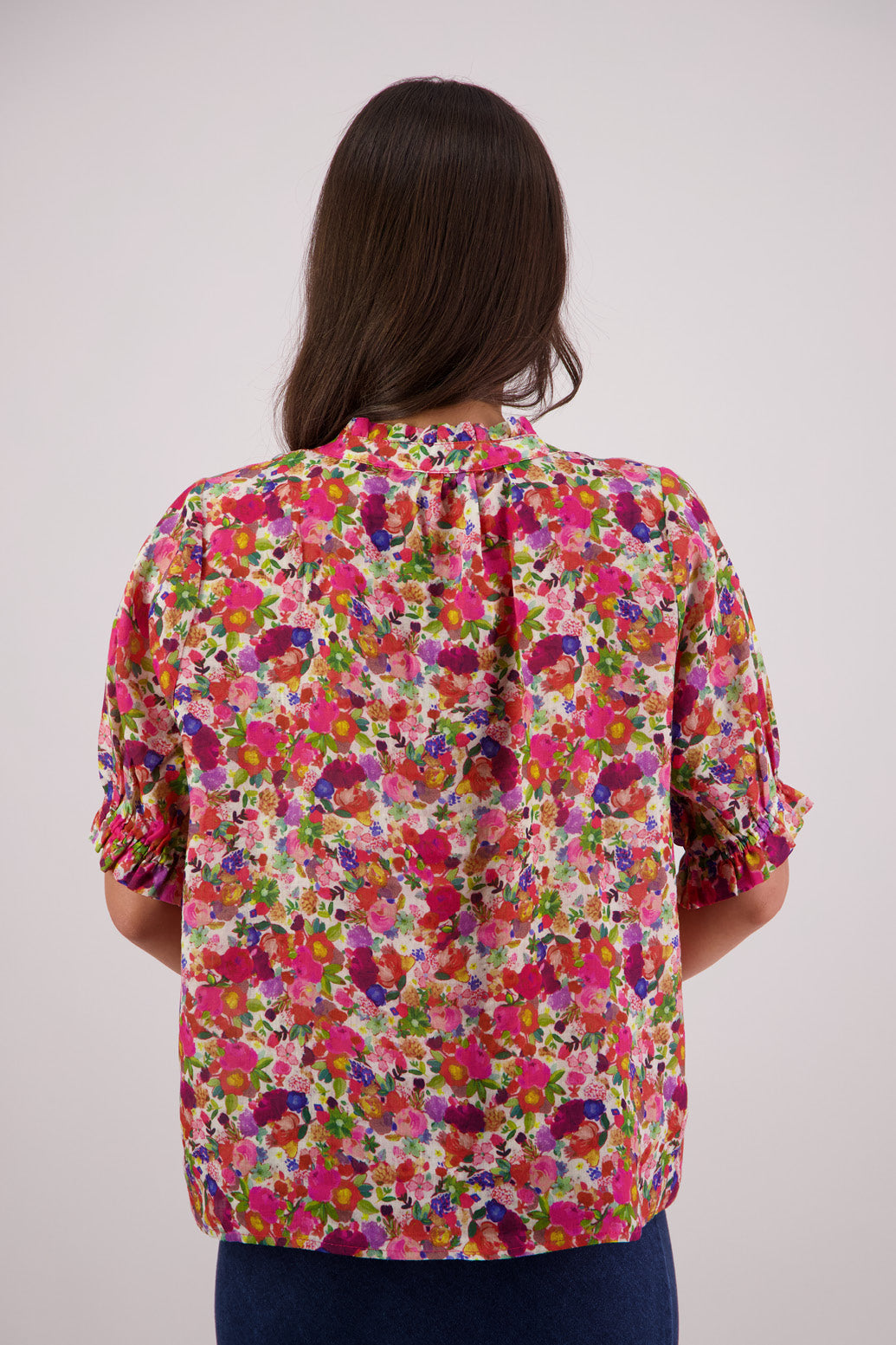 BRIARWOOD PEARLY TOP PINK FLORAL BLOUSE RAMIE