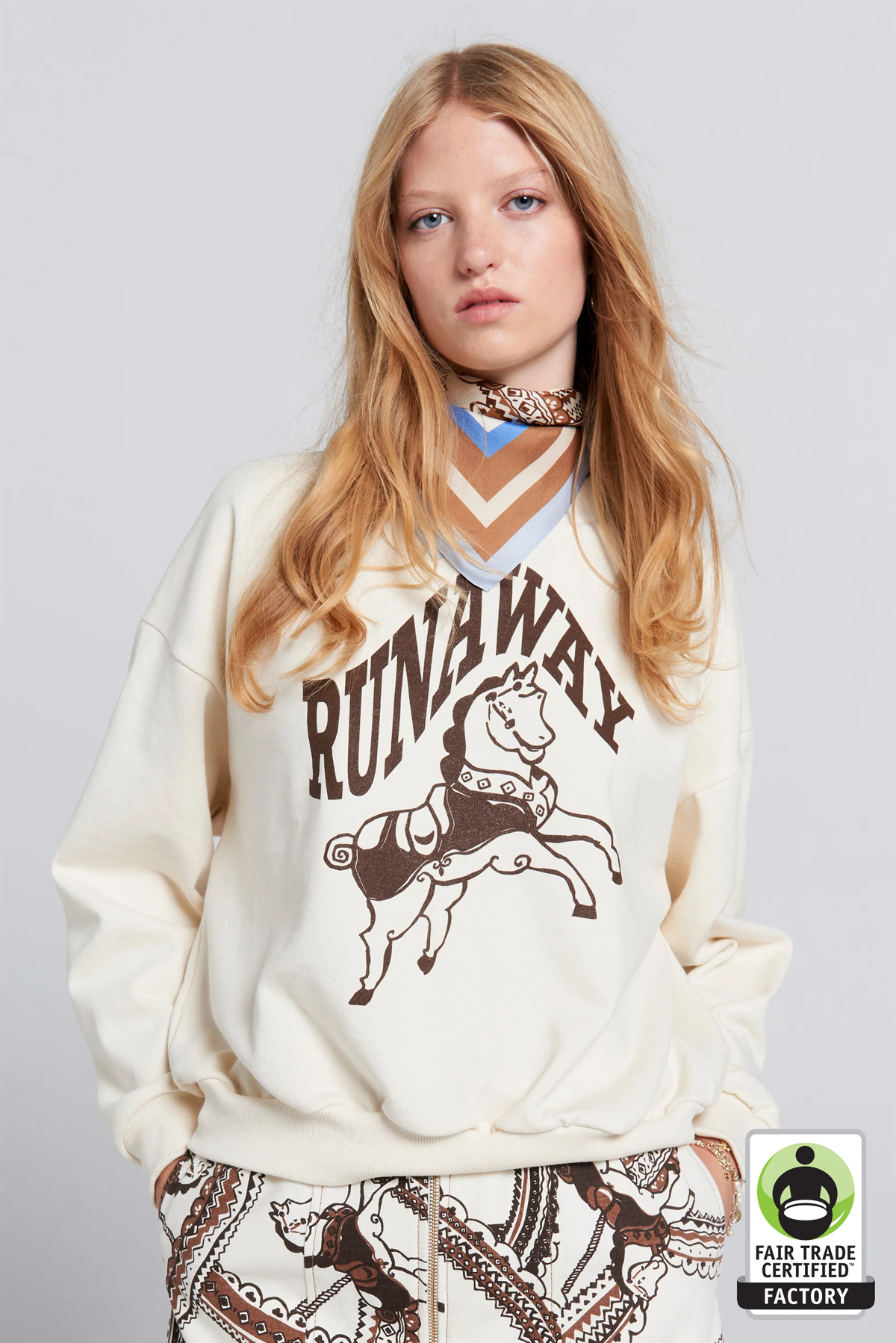RUNAWAY CAROUSEL ORGANIC COTTON CREWNECK SWEATSHIRT