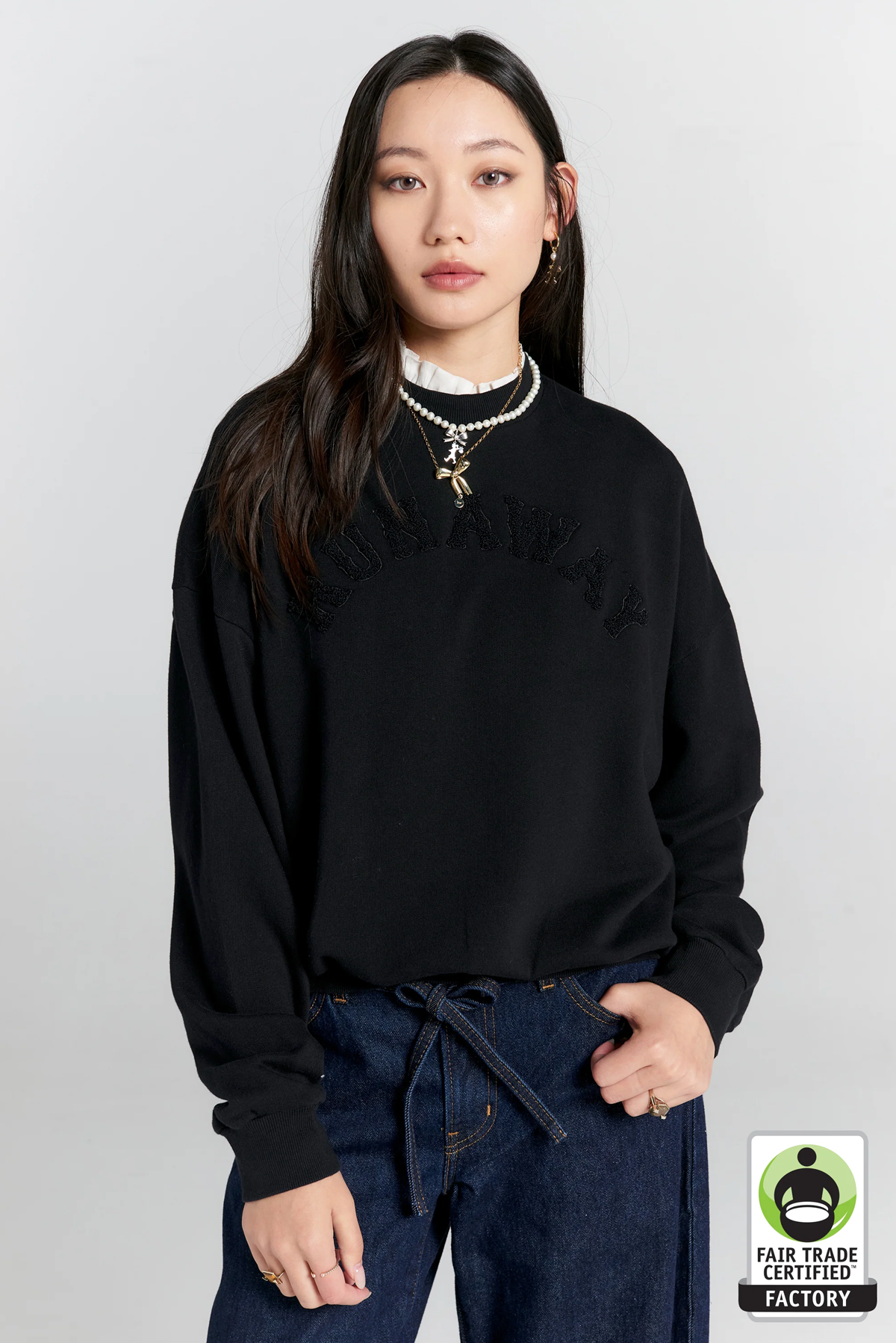 RUNAWAY COLLEGE ORGANIC COTTON CREWNECK SWEATSHIRT