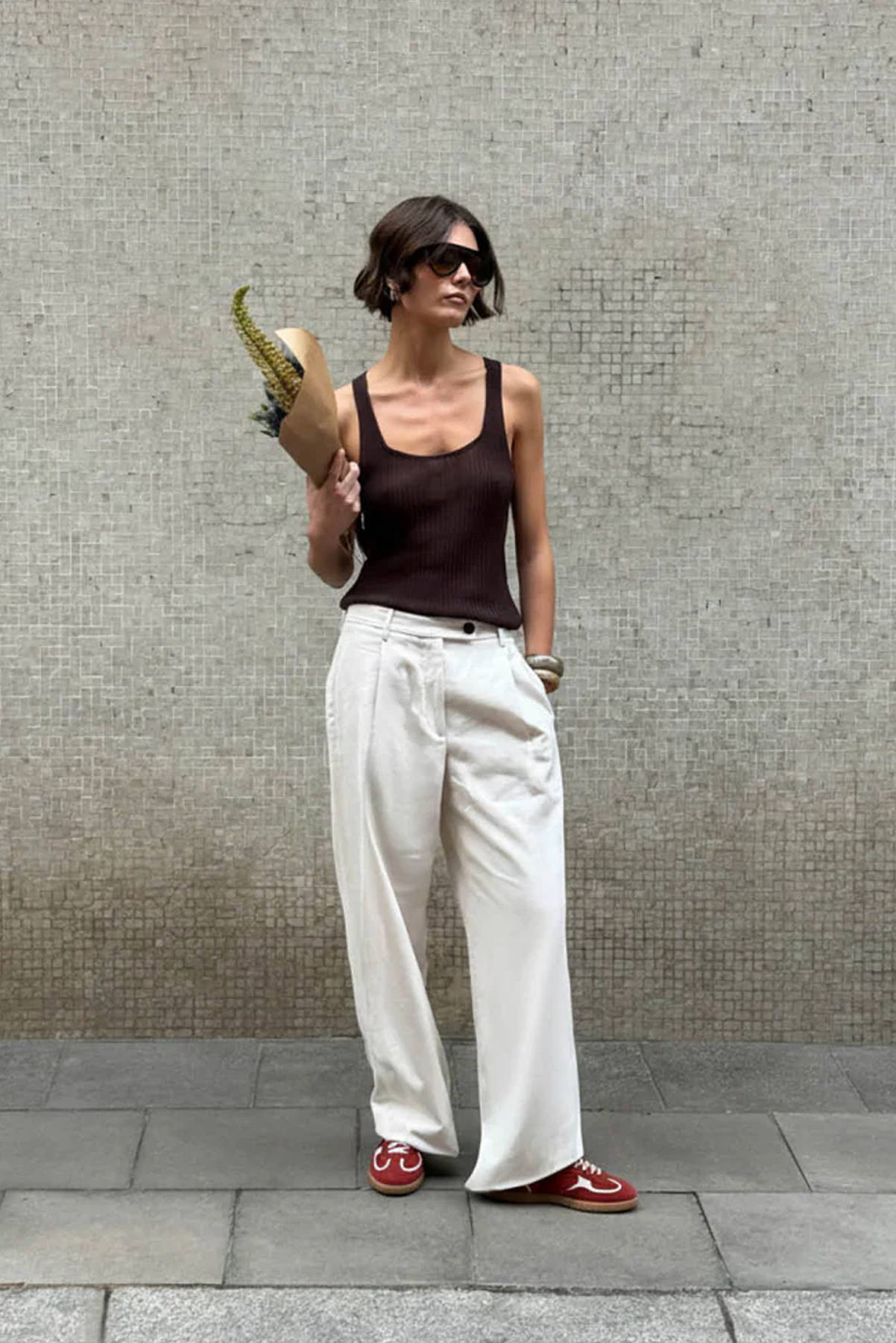 TB. 490 RIFE SHEEN RED LEATHER SNEAKERS