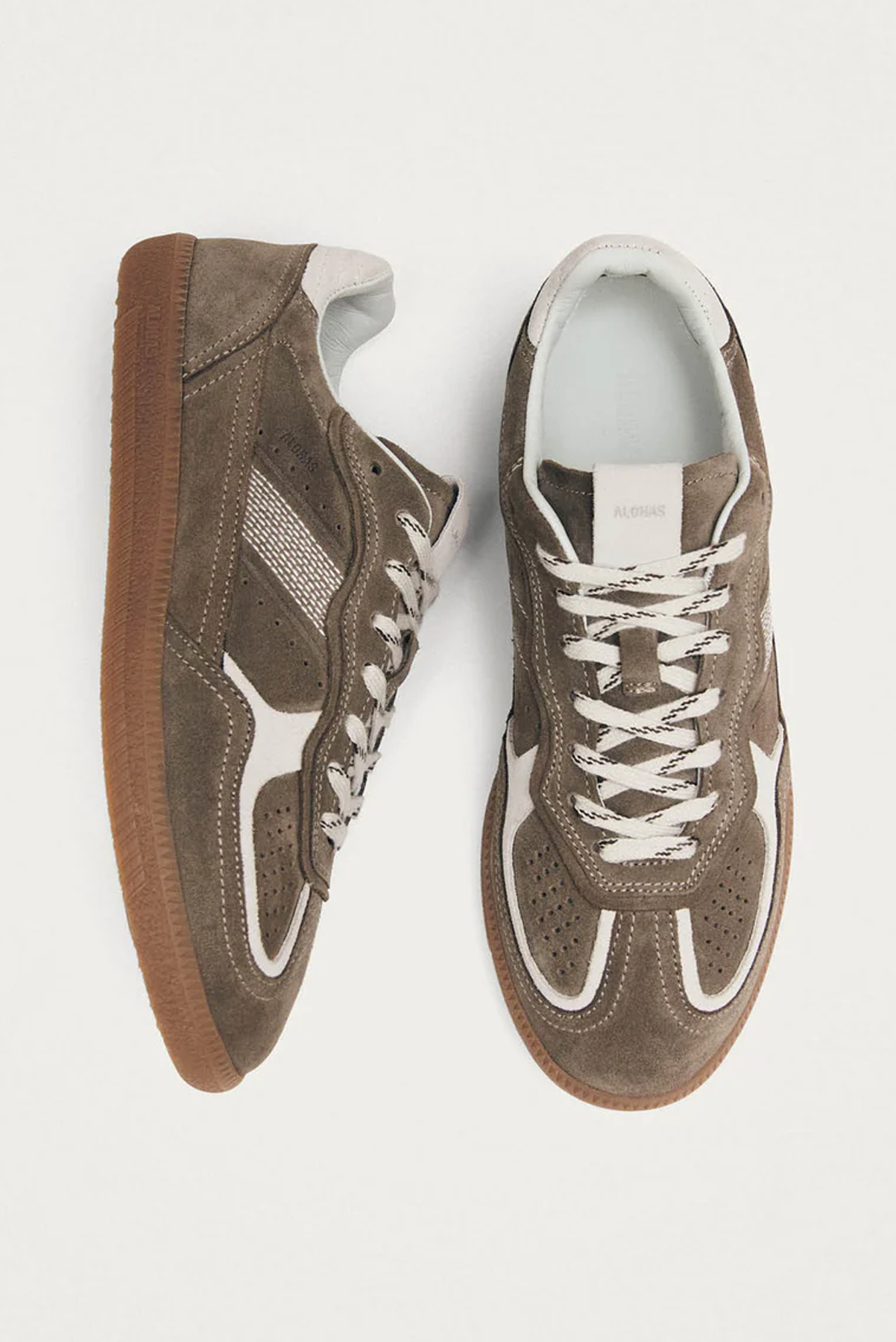 TB. 490 RIFE TAUPE LEATHER SNEAKERS