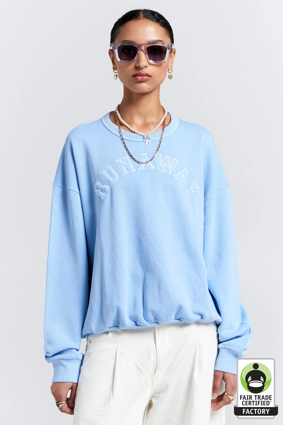 RUNAWAY COLLEGE ORGANIC COTTON CREWNECK SWEATSHIRT