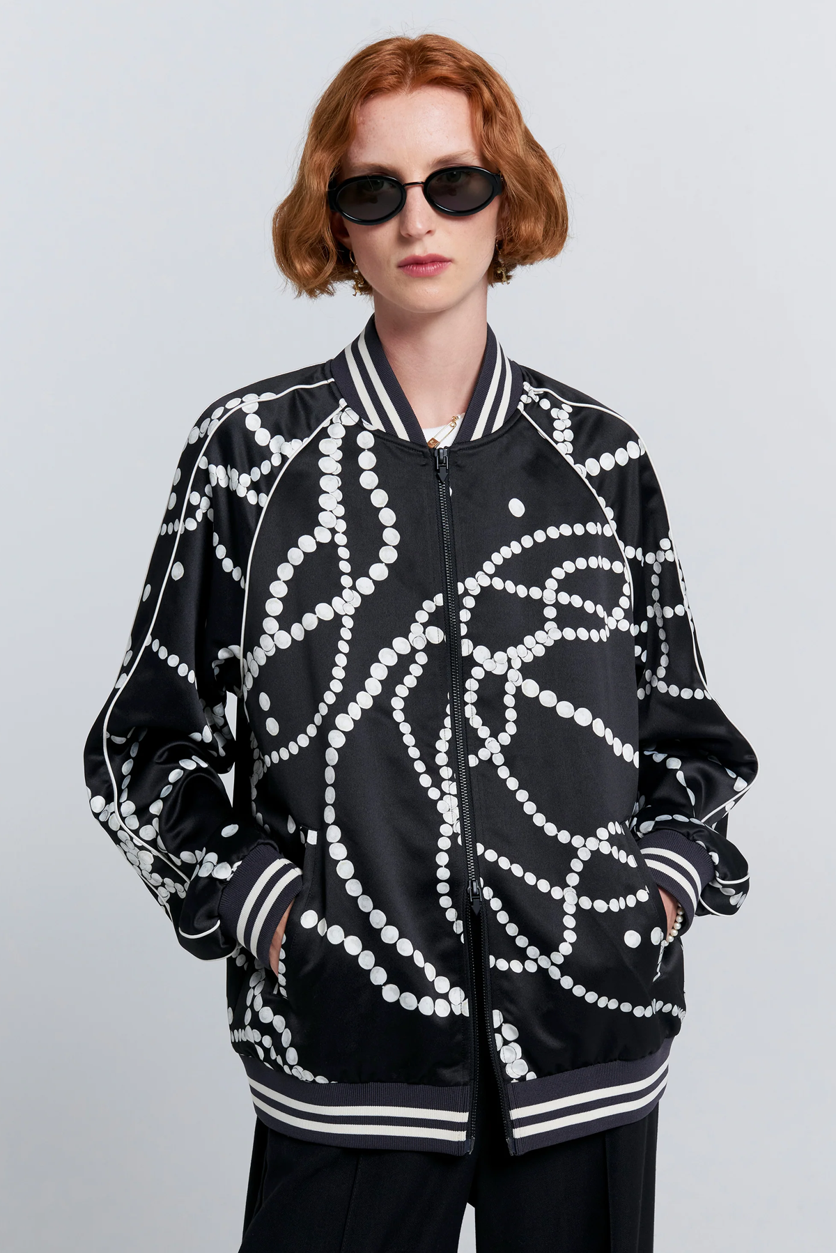 RUNAWAY PEARLS BOMBER JACKET