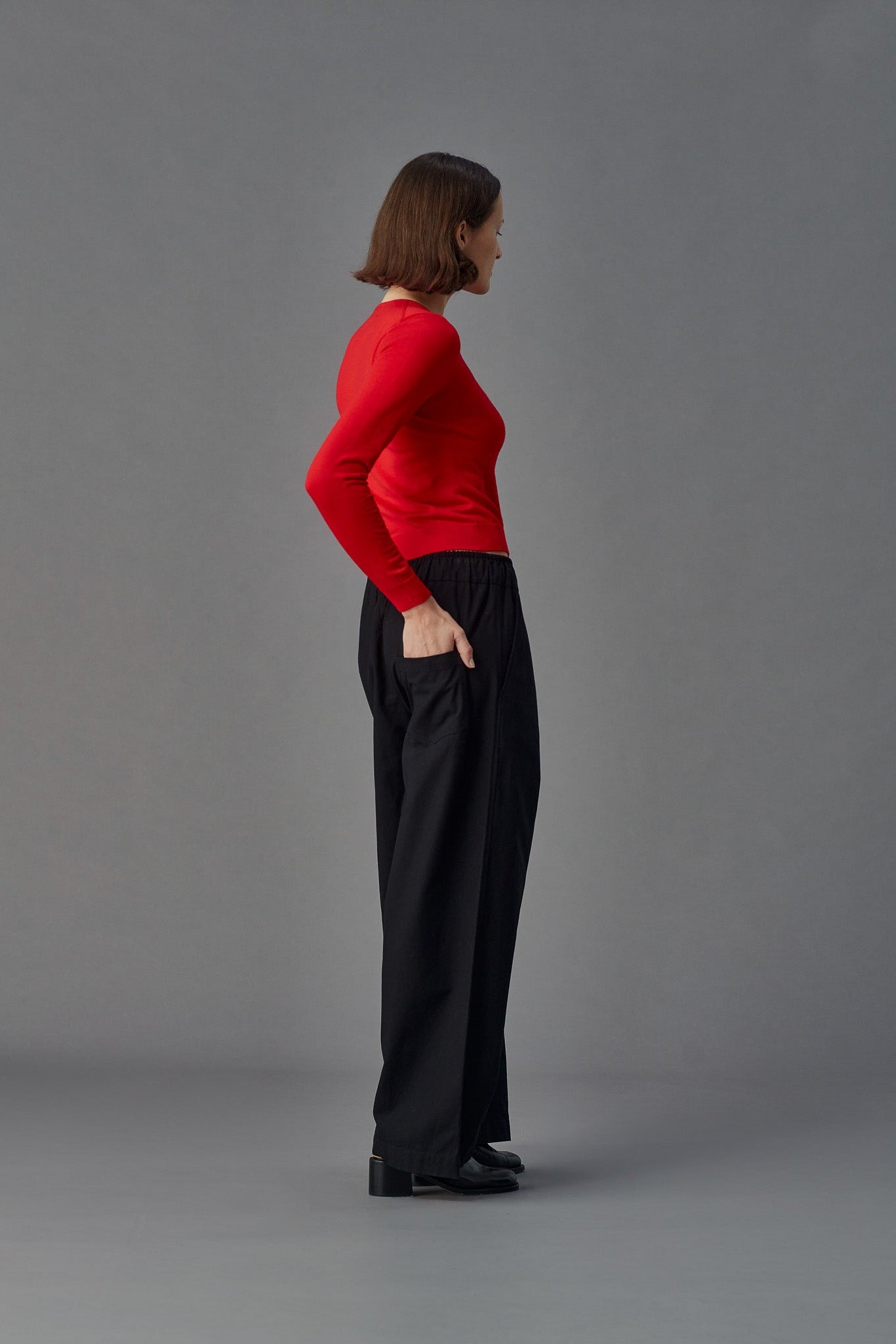 MERINO CROP CREW CARDI