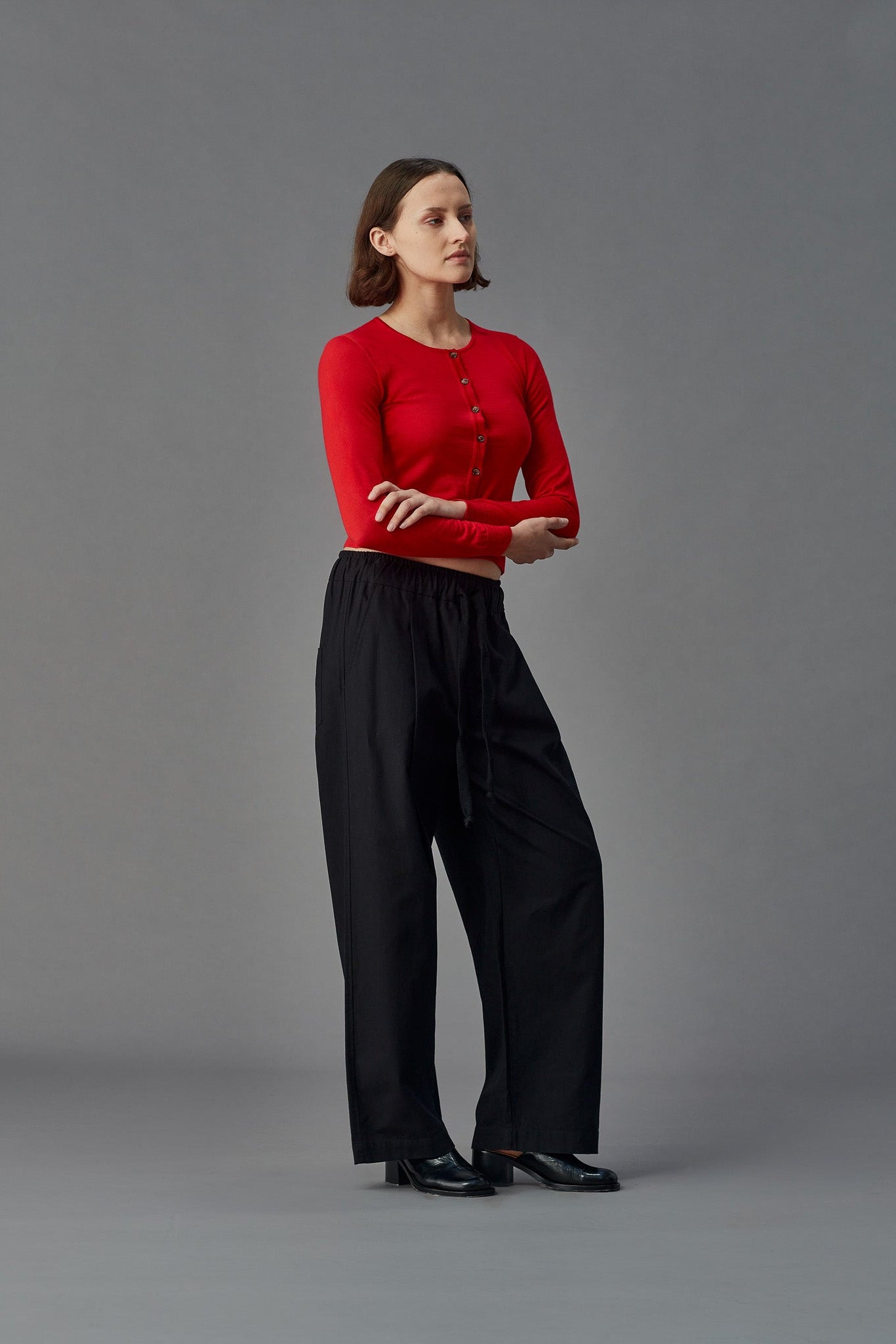 MERINO CROP CREW CARDI