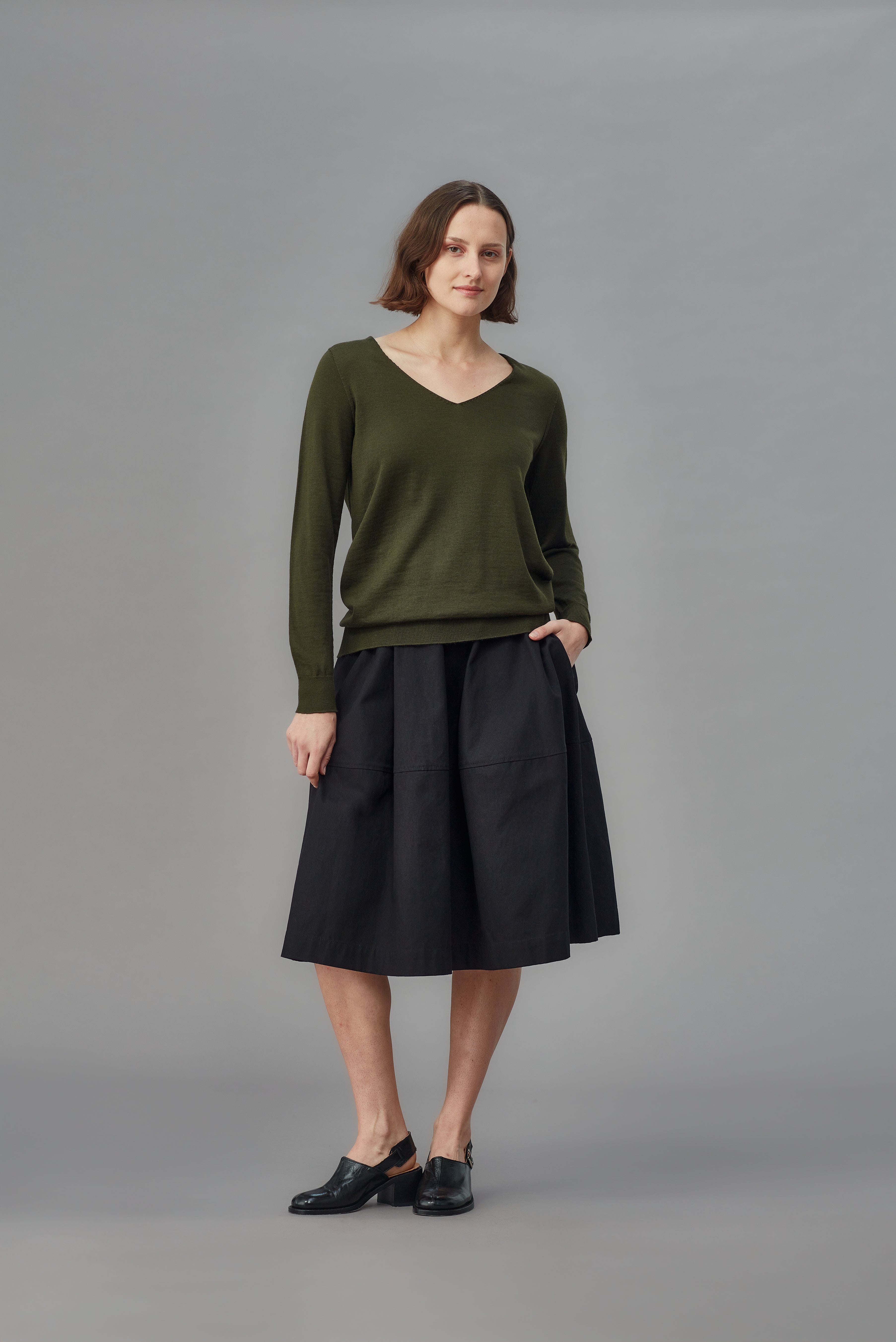 MERINO V NECK SLOUCHY