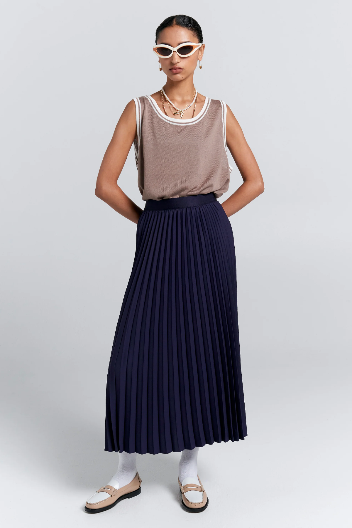 SUNRAY PLEATED SKIRT