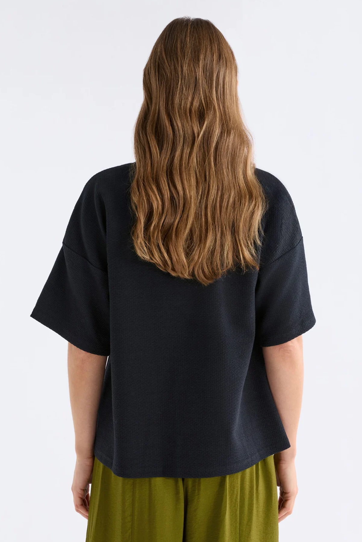 ELK SANNA TEE COTTON TOP BLACK WHITE