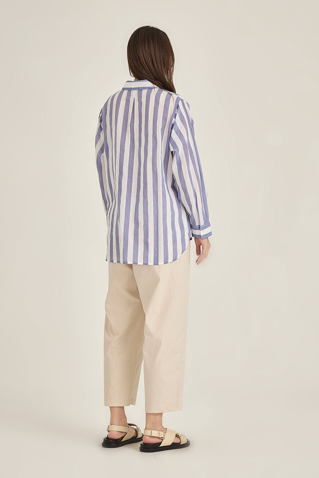 SILLS POSITANO BLUE & WHITE STRIPE SHIRT