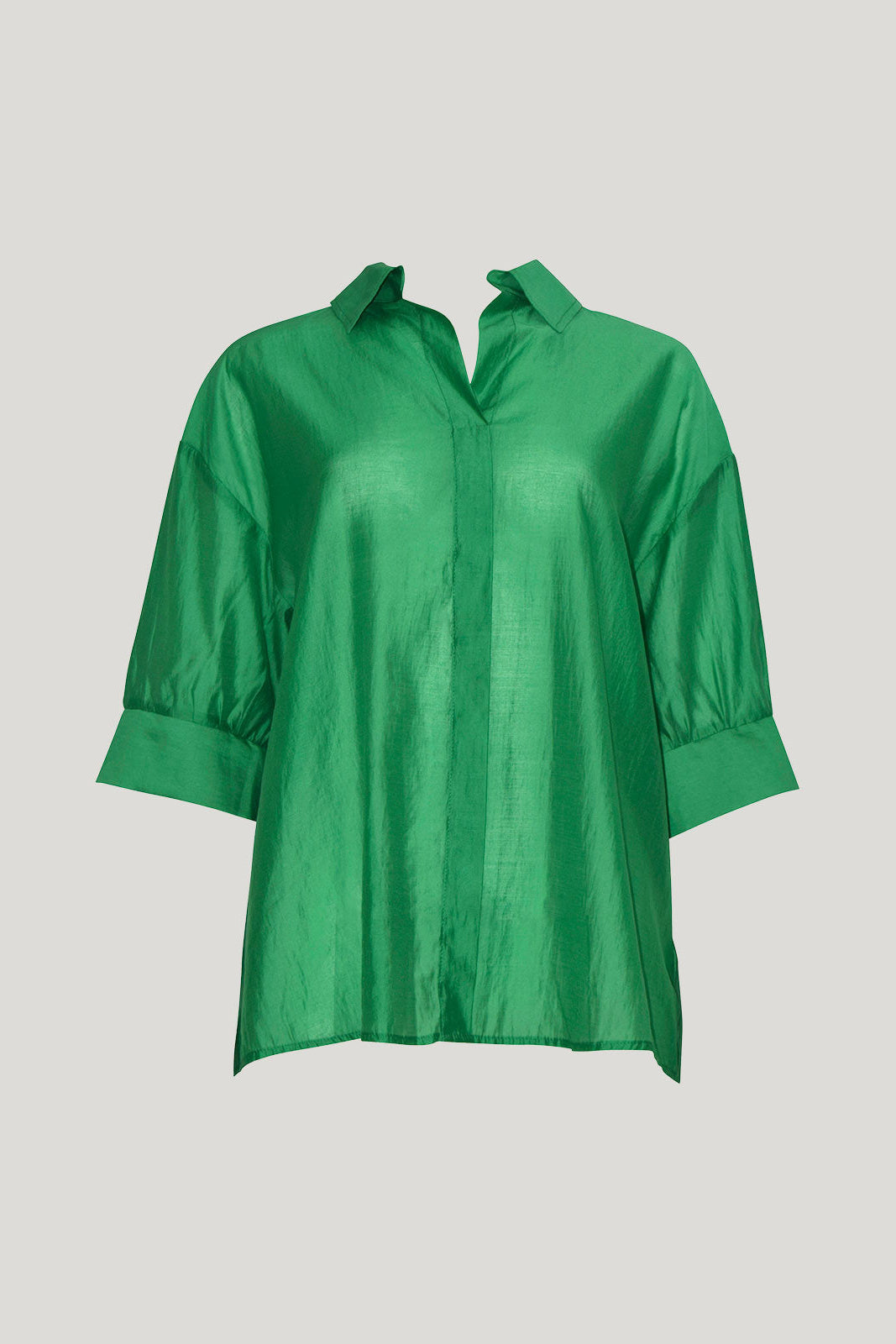 SILLS MILLIE BUTTON DOWN BLOUSE EMERALD