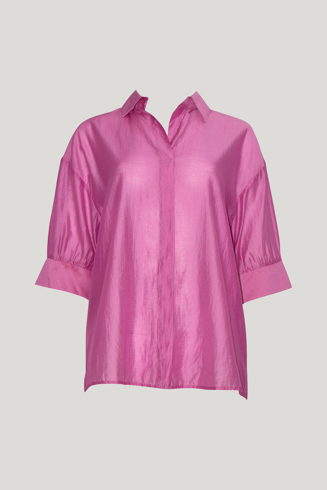SILLS MILLIE BUTTON DOWN BLOUSE FUSCHIA