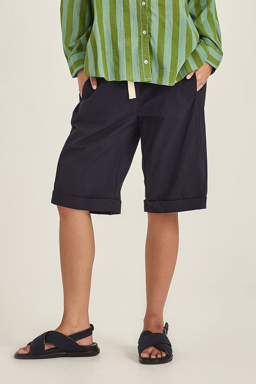 SILLS MACY SHORTS NAVY WITH CREAM DRAWSTRING