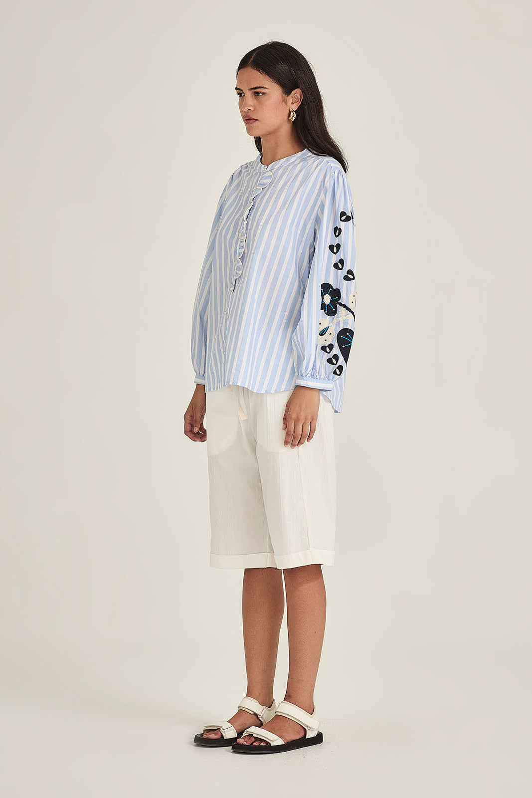 SILLS MACY SHORTS WHITE WITH CREAM DRAWSTRING
