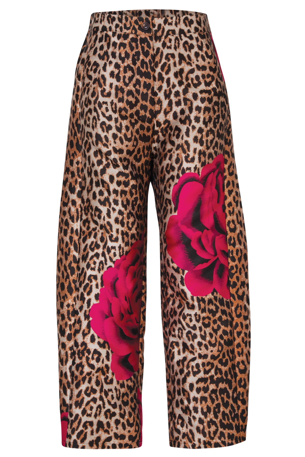 TRELISE COOPER STAND OUT TROUSER LEOPARD PRINT ANIMAL FLORAL PANT POLYESTER