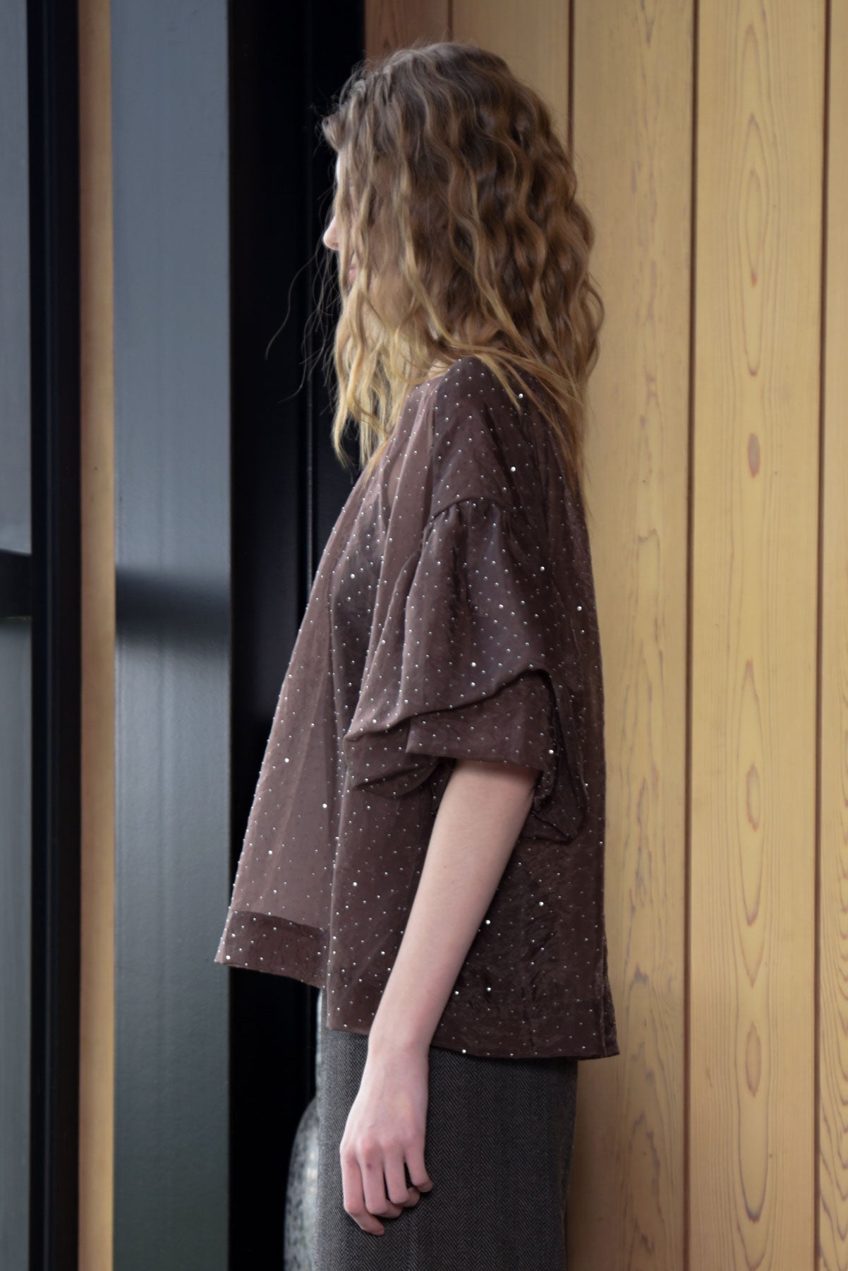 A PROBLEM SHEERED BLOUSE