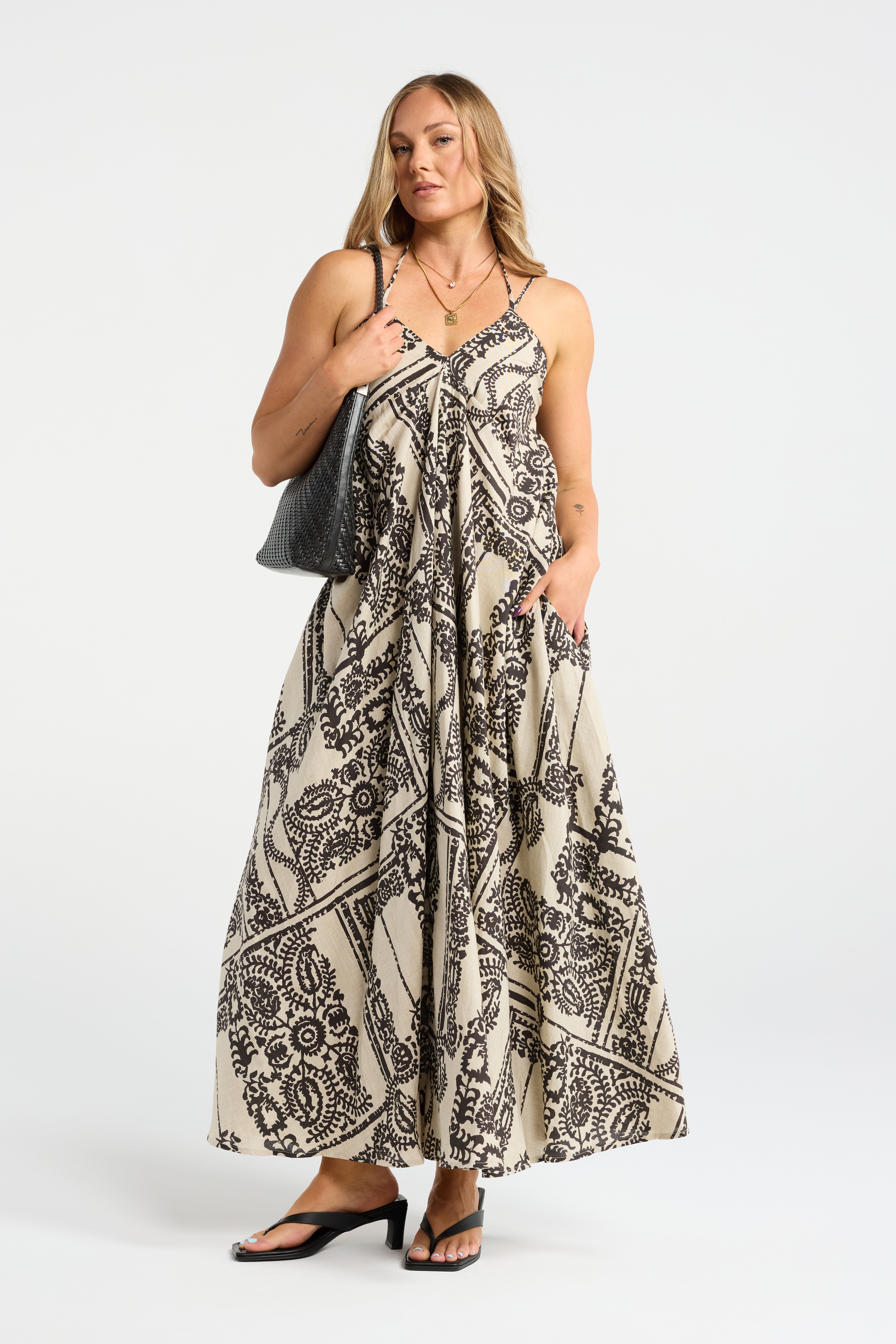 TILE LINEN DRESS