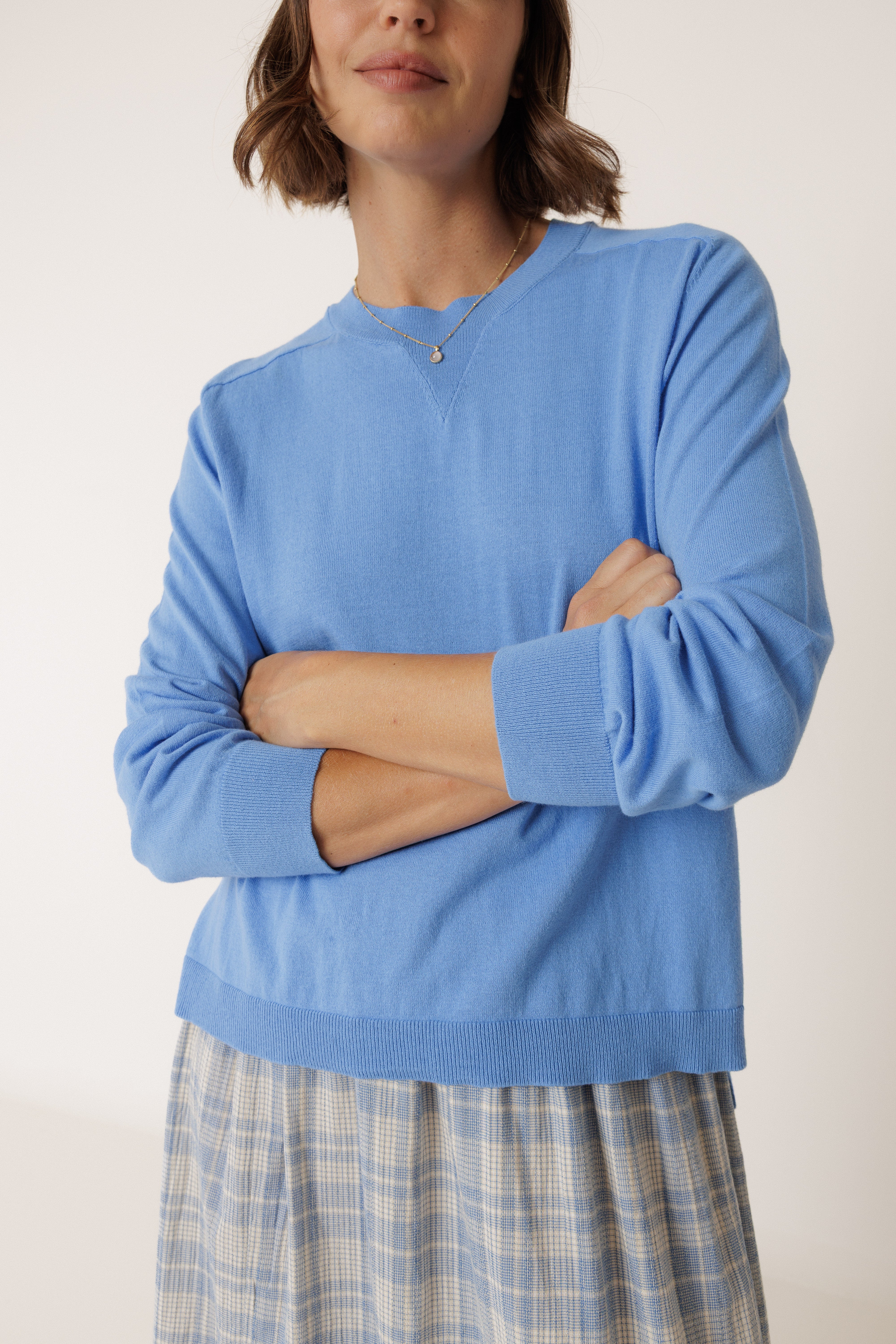 INDI AND COLD BAO KNIT SWEATER COTTON BLUE