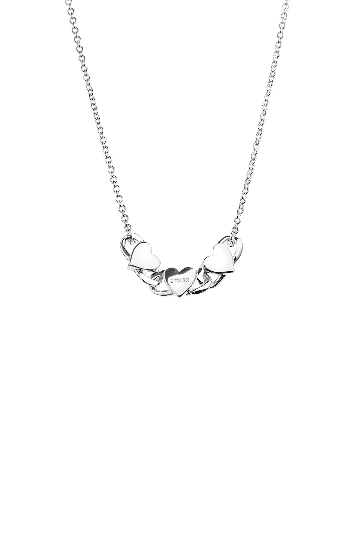 TRIPLE HEART LOVE CHAIN NECKLACE
