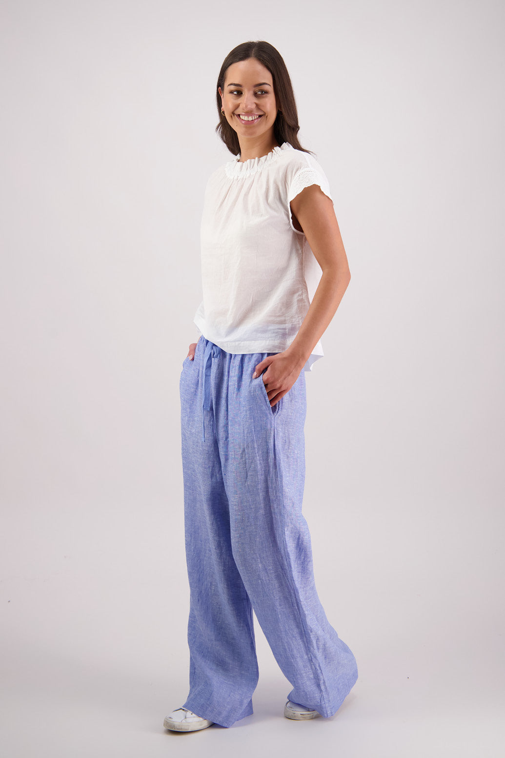 BRIARWOOD TODDY PANT SKY BLUE LINEN PANT