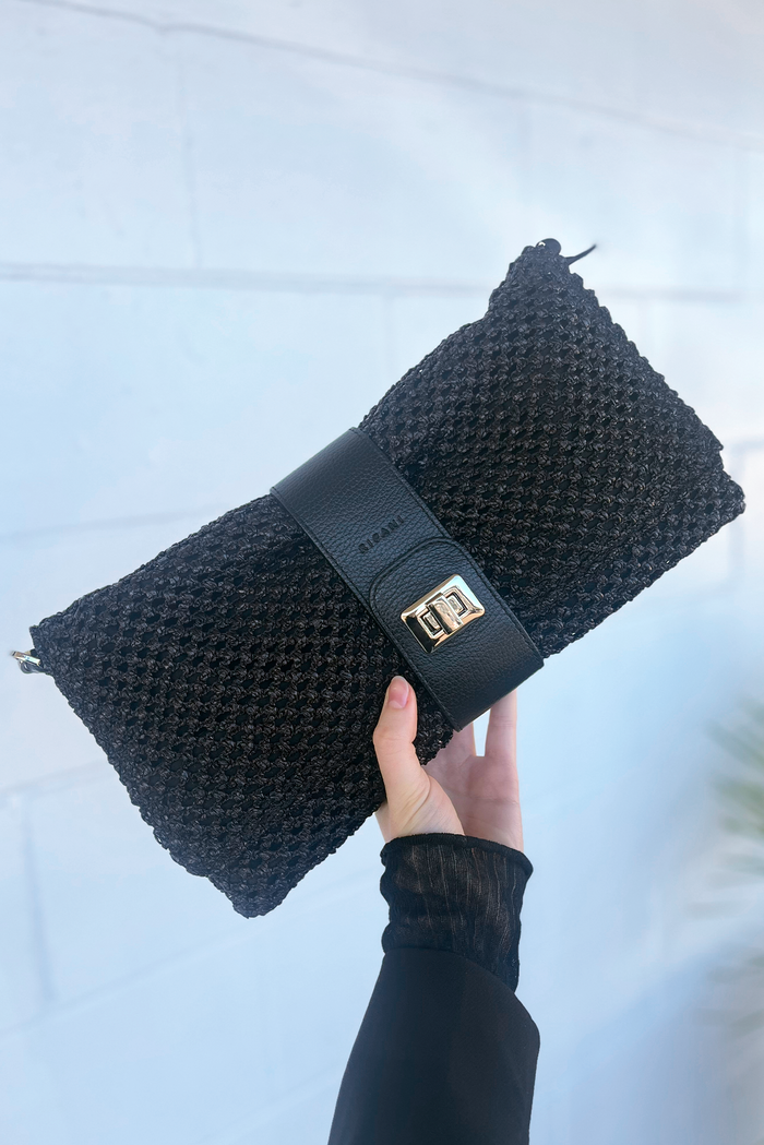 WAVELY WOVEN CLUTCH