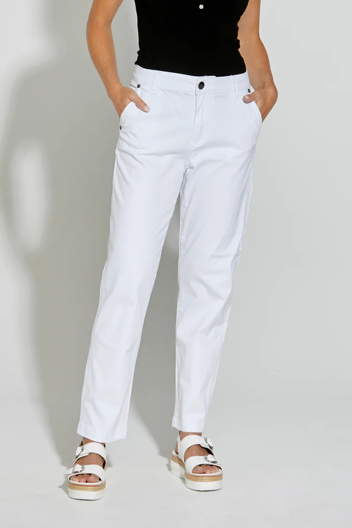 NEW LONDON JEANS WALKEY JEAN COTTON SPANDEX STRETCH SLIM JEAN WHITE