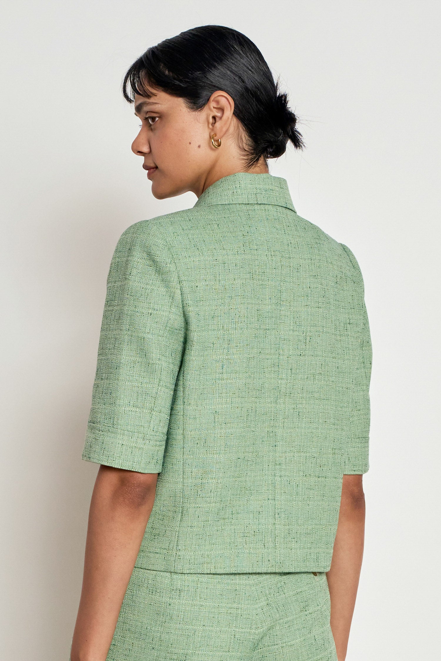 ZOE KRATZMANN ORIENT JACKET POLYESTER GREEN APPLE CROPPED SHORT SLEEVE JACKET