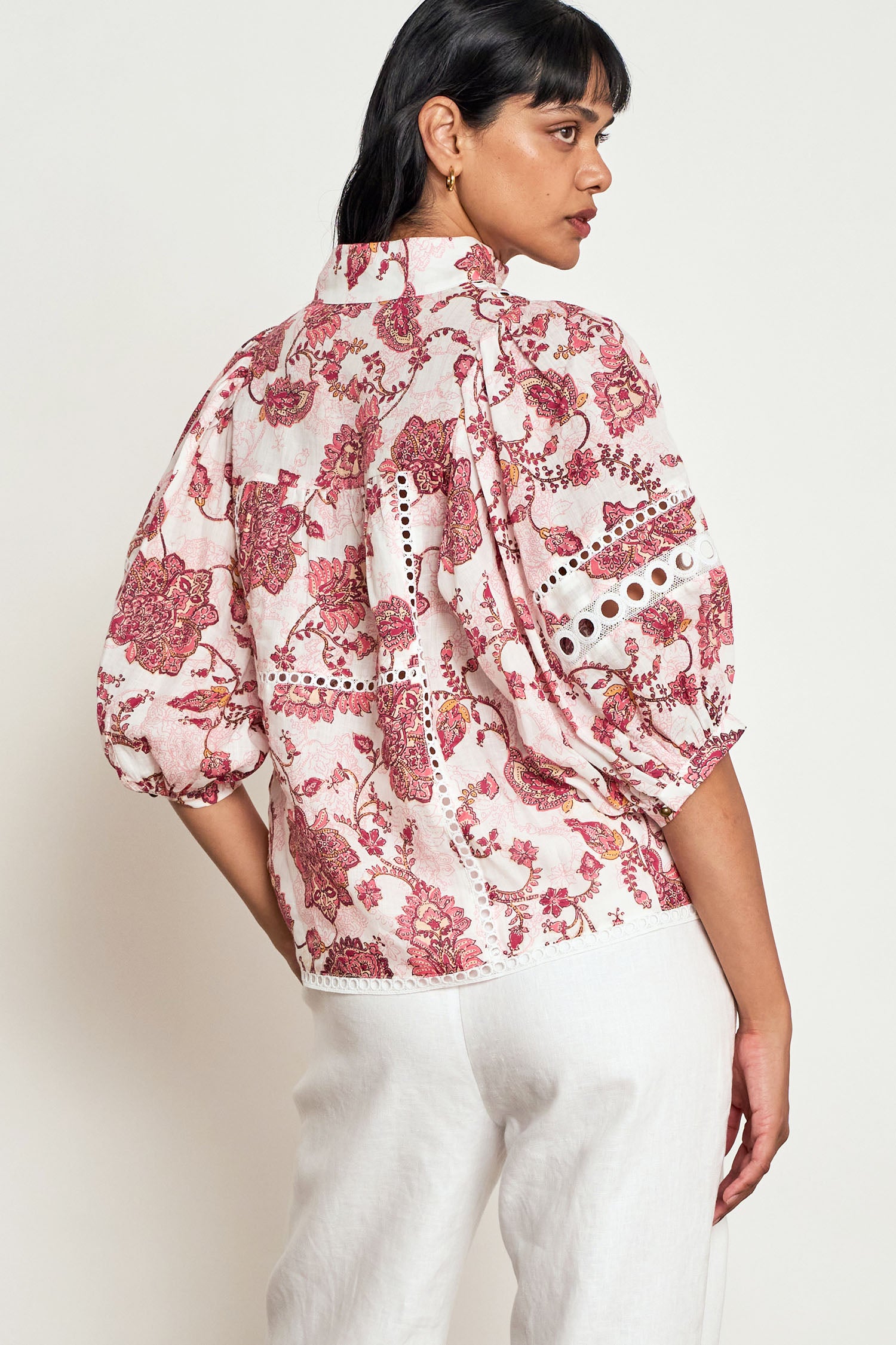 ZOE KRATZMANN EXTEND TOP LINEN BLOUSE ROSE PAISEY