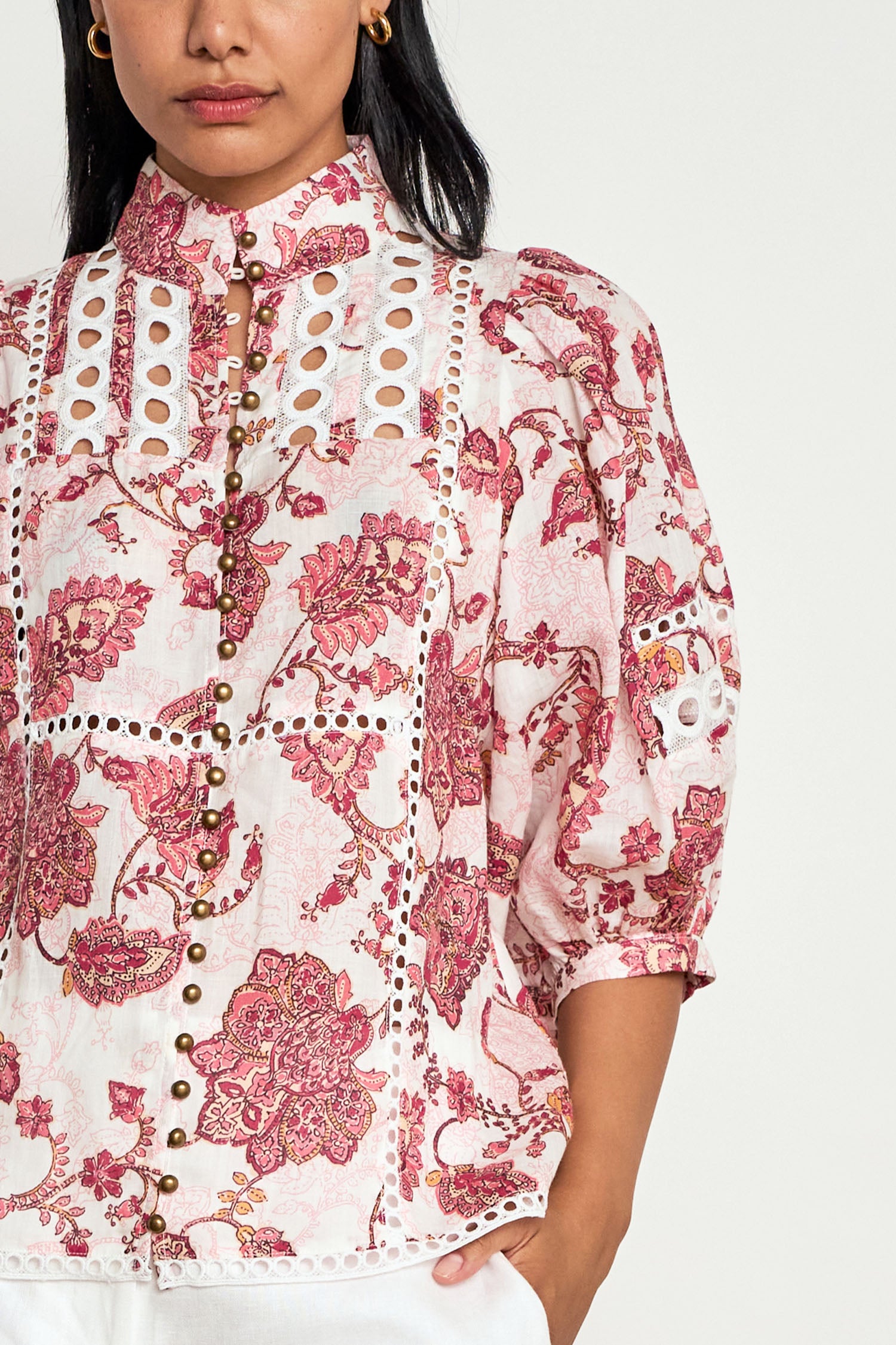 ZOE KRATZMANN EXTEND TOP LINEN BLOUSE ROSE PAISEY