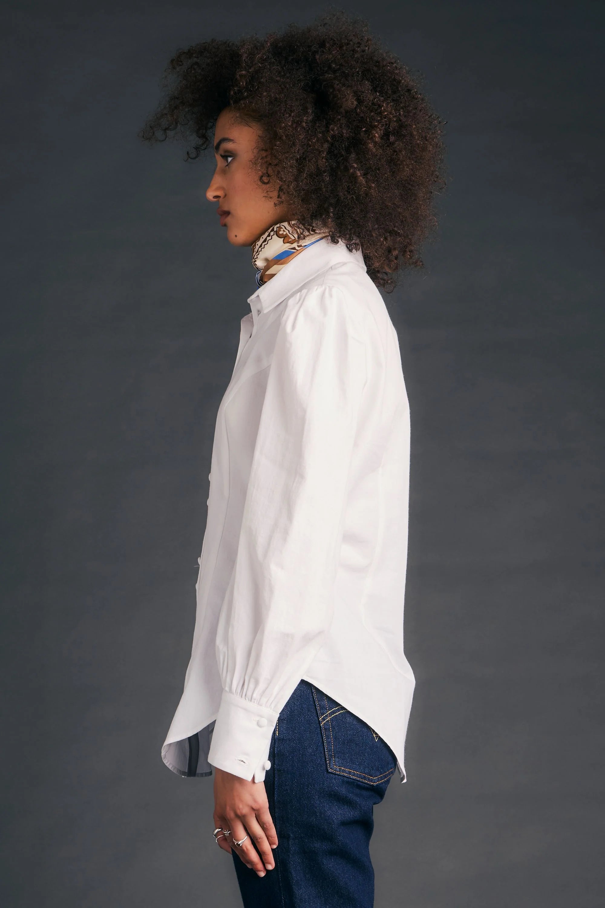 KAREN WALKER PREMIER SHIRT WHITE COTTON TOP BLOUSE