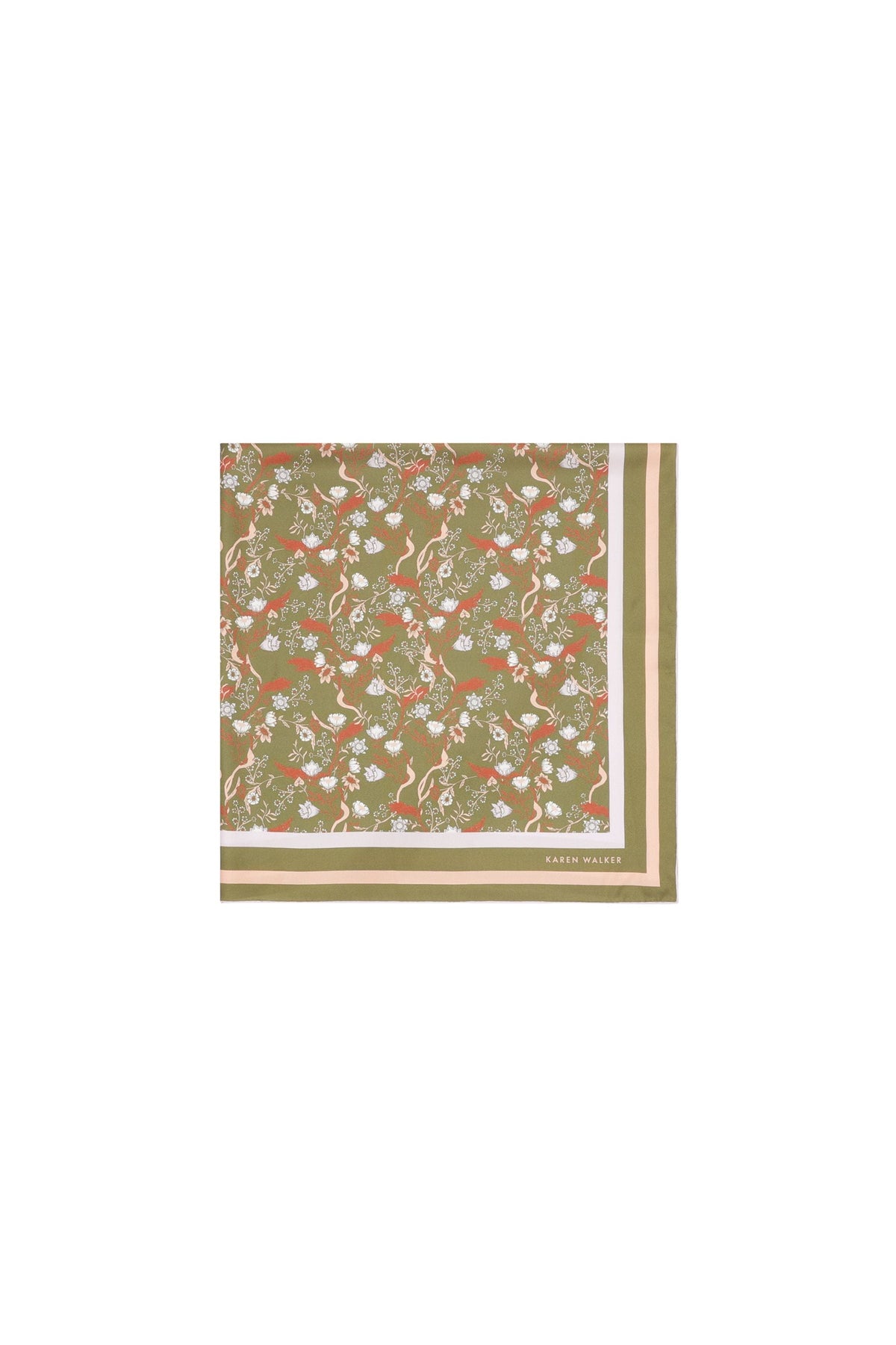 WHIMSY FLORAL CLASSIC SCARF OLIVE