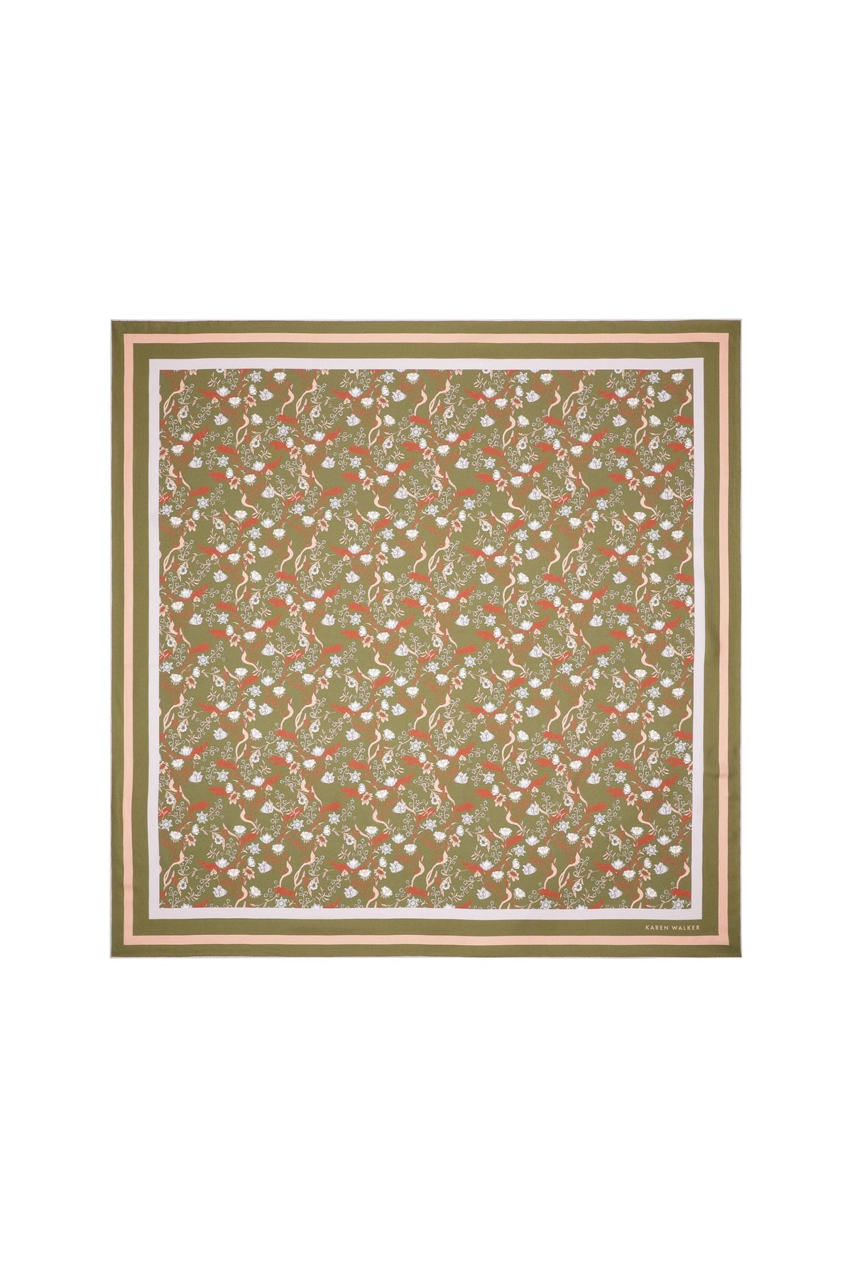 WHIMSY FLORAL CLASSIC SCARF OLIVE