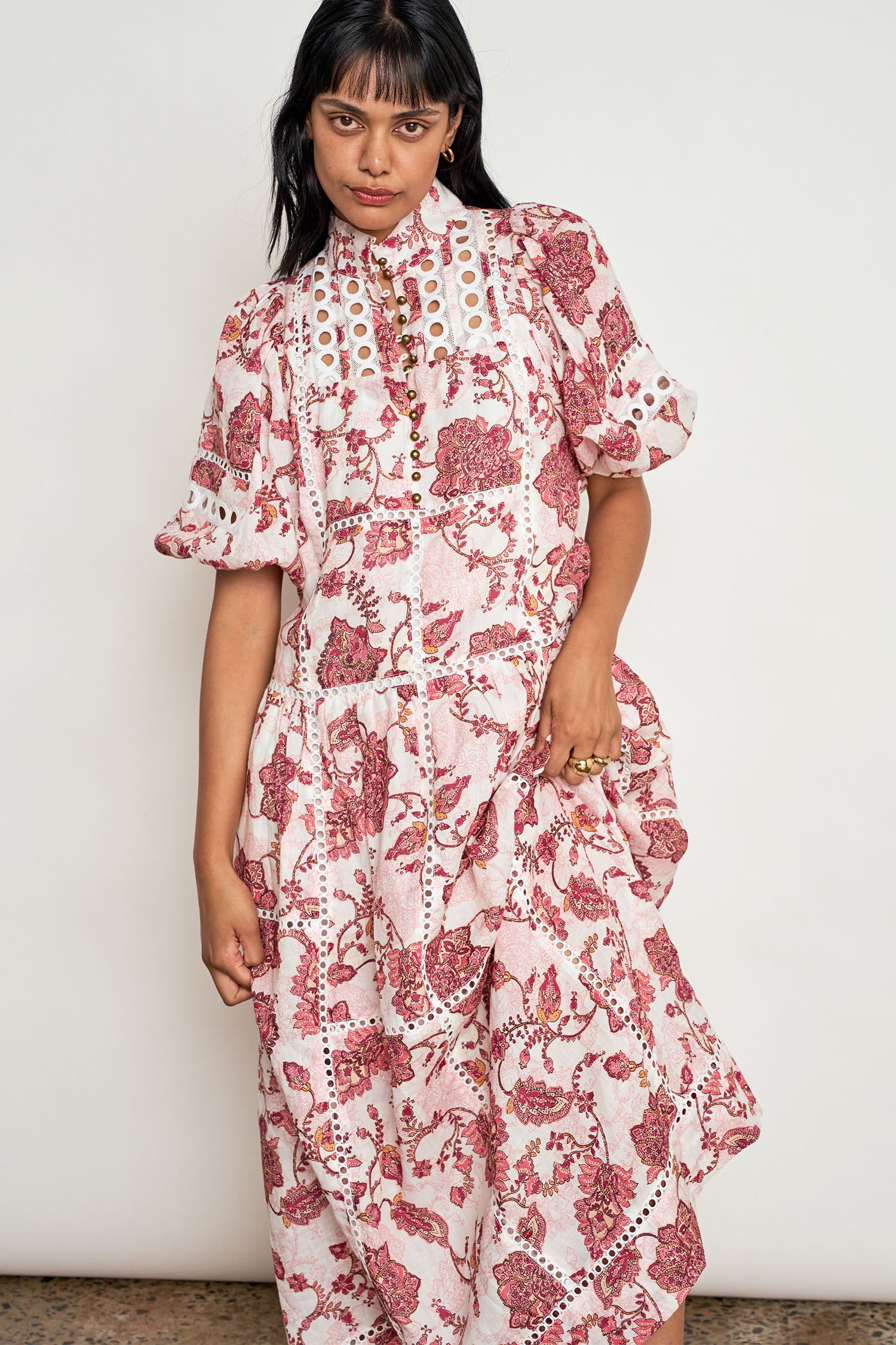 ZOE KRATZMANN FLUTTER DRESS RAMIE ROSE PAISLEY MAXI DRESS