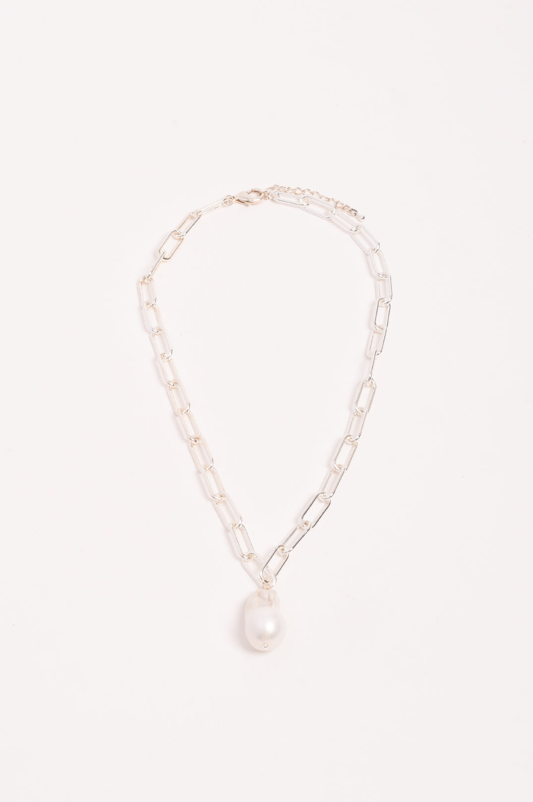 ADORNE PEARL DROP NECKLACE GOLD SILVER CHAIN