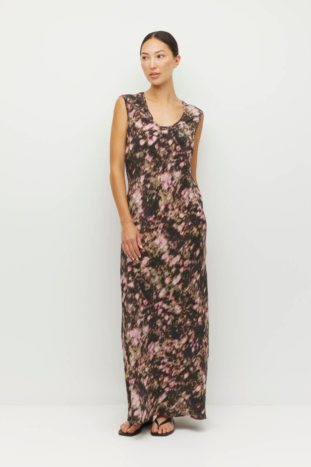 JULIETTE HOGAN KENNA DRESS SILK MAXI DRESS PINK FLORAL