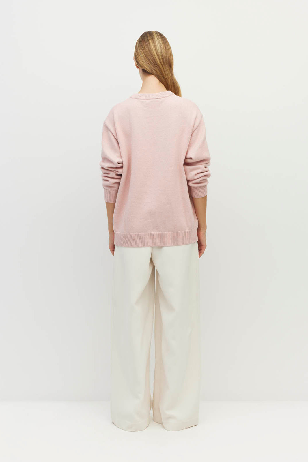 JULIETTE HOGAN COTTON SWEATSHIRT COTTON KNIT SWEATER PINK