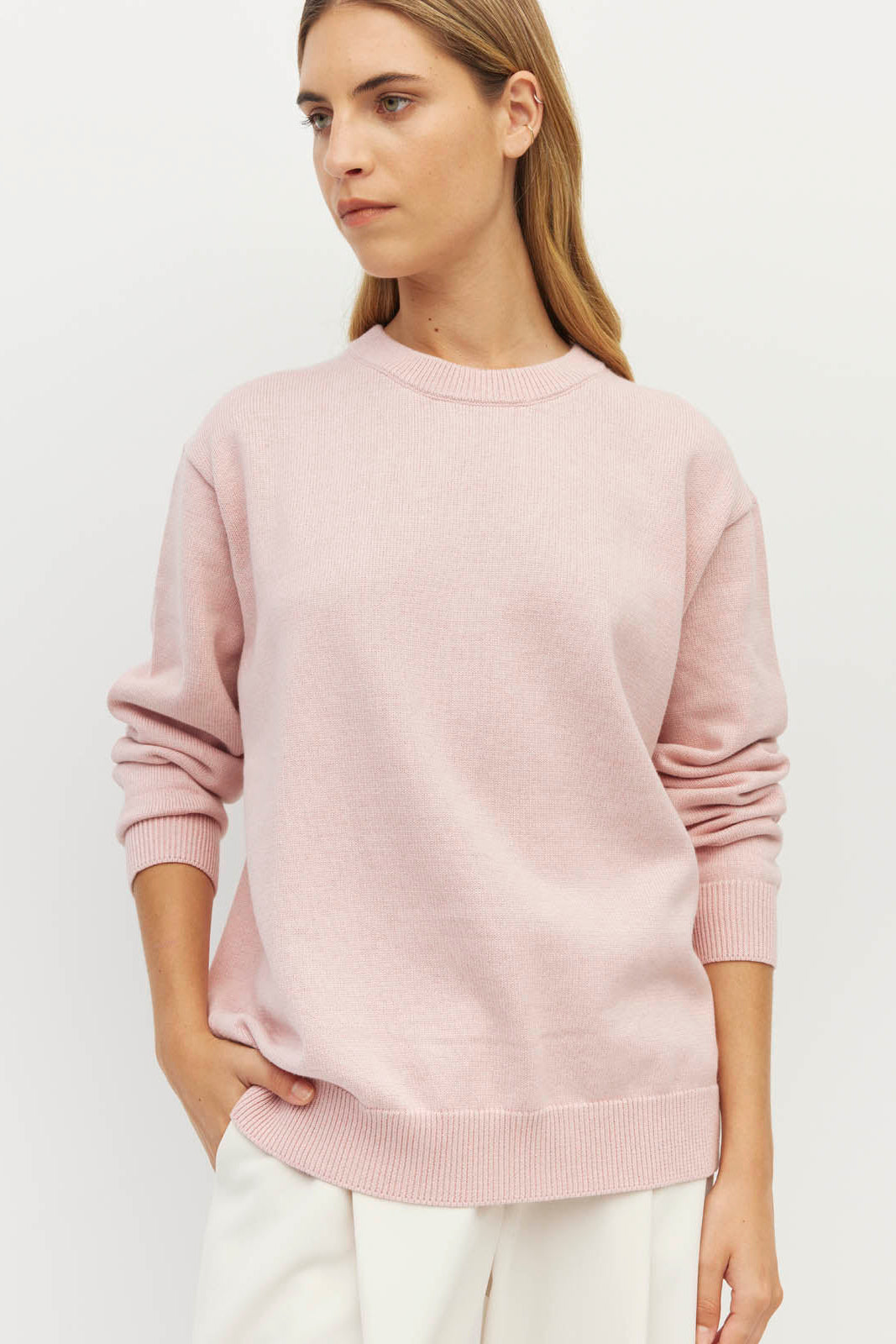 JULIETTE HOGAN COTTON SWEATSHIRT COTTON KNIT SWEATER PINK