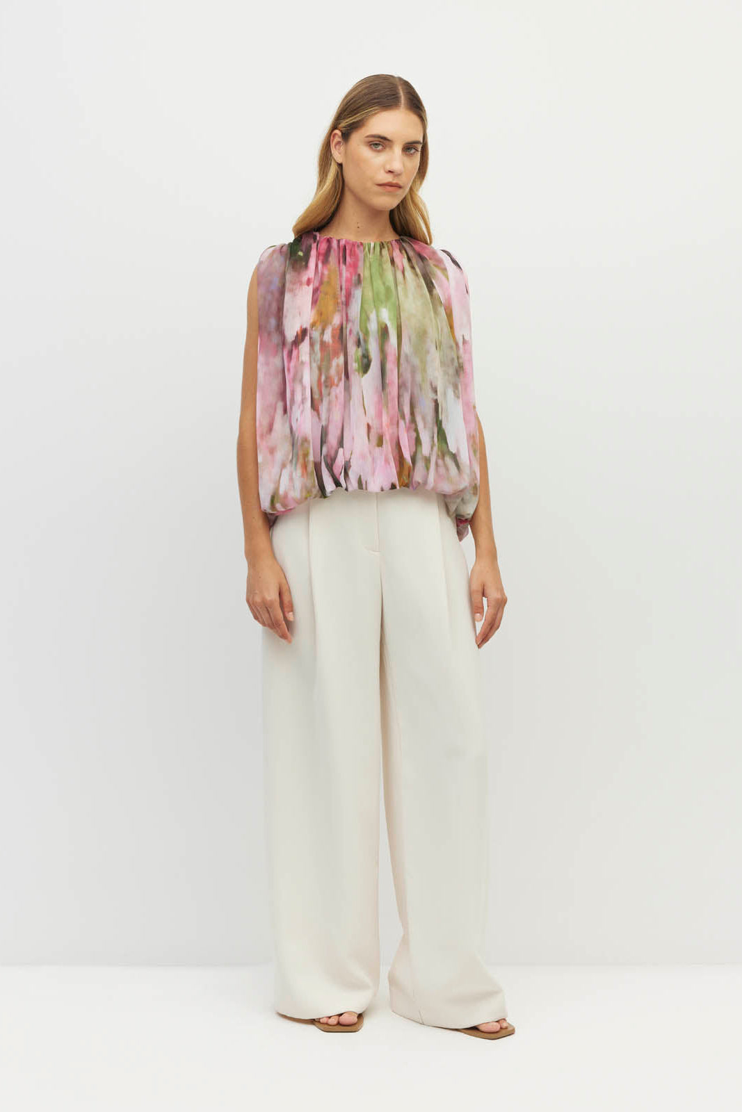 JULIETTE HOGAN CALDER TOP POLYESTER PINK FLROAL TOP