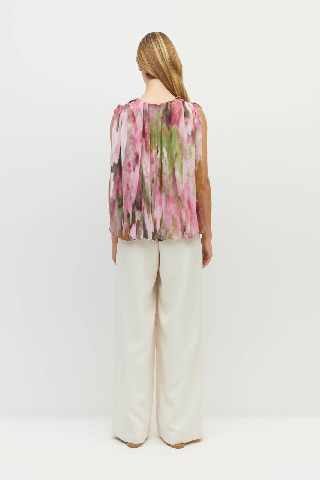 JULIETTE HOGAN CALDER TOP POLYESTER PINK FLROAL TOP