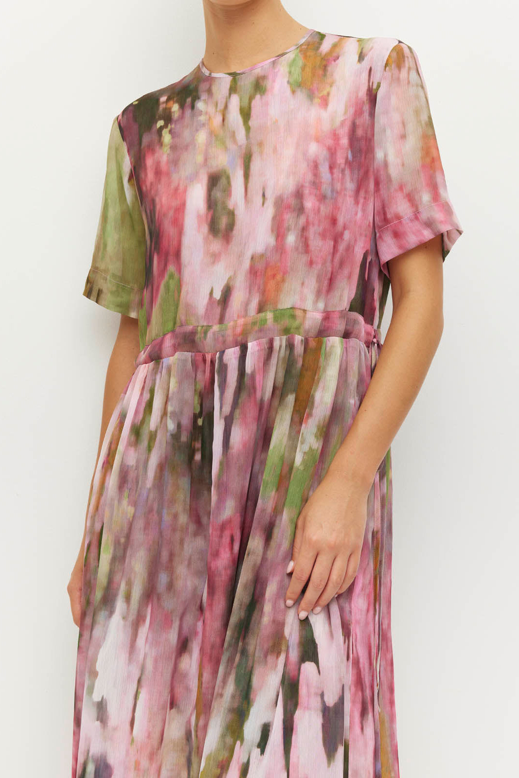 JULIETTE HOGAN DIMA TUNIC POLYESTER PINK MIDI DRESS