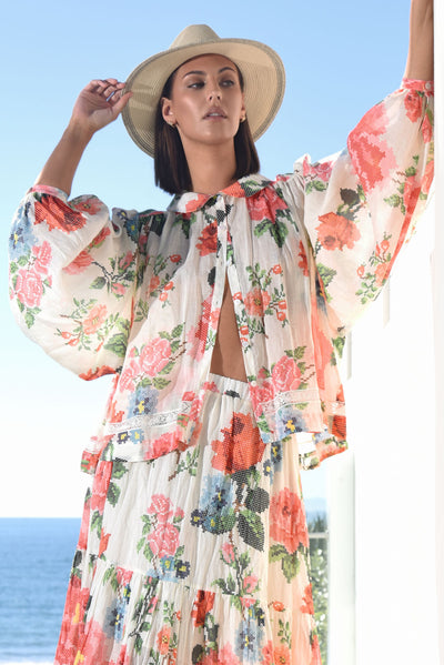 TRELISE COOPER FLOAT OF CONFIDENCE FLORAL BLOUSE