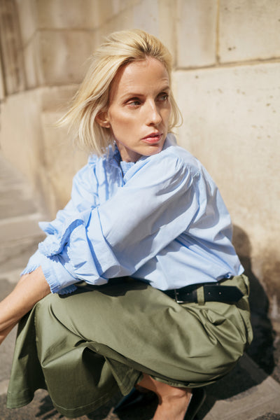 KAREN BY SIMONSEN ELSE BLOUSE COTTON BLUE