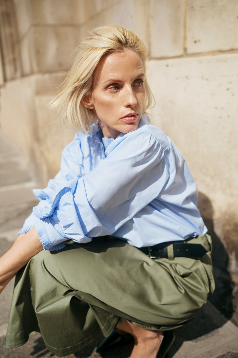 KAREN BY SIMONSEN ELSE BLOUSE COTTON BLUE