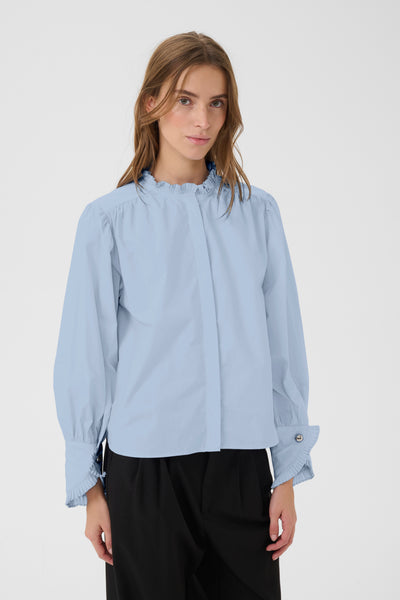 KAREN BY SIMONSEN ELSE BLOUSE COTTON BLUE