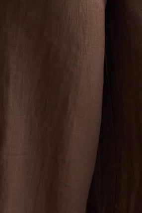 LONGBEACH FOIL TRIUMPHANT PANT NAVY COCO BROWN CHOCOLATE LINEN PANT