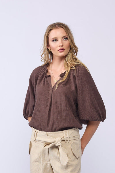 COTTON BREEZE TOP MOCHA