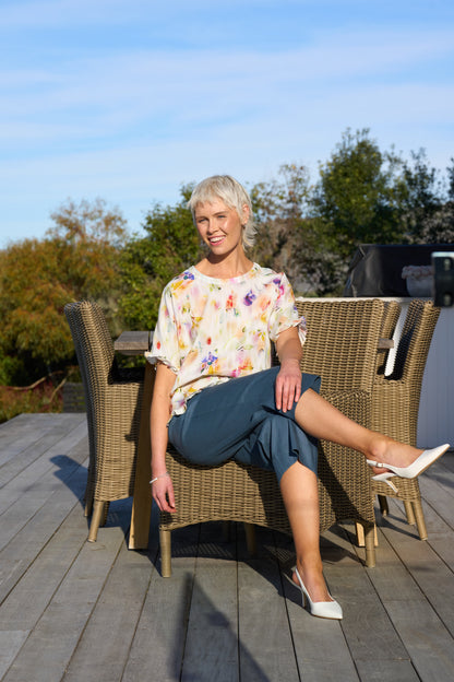 RUFFLES AND SCOOP TOP